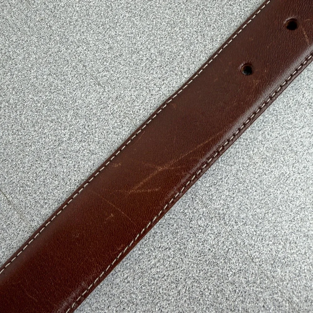 Trafalgar Leather Belt Mens 32 Brown Handmade in Spain Dress Casual Stitched 1